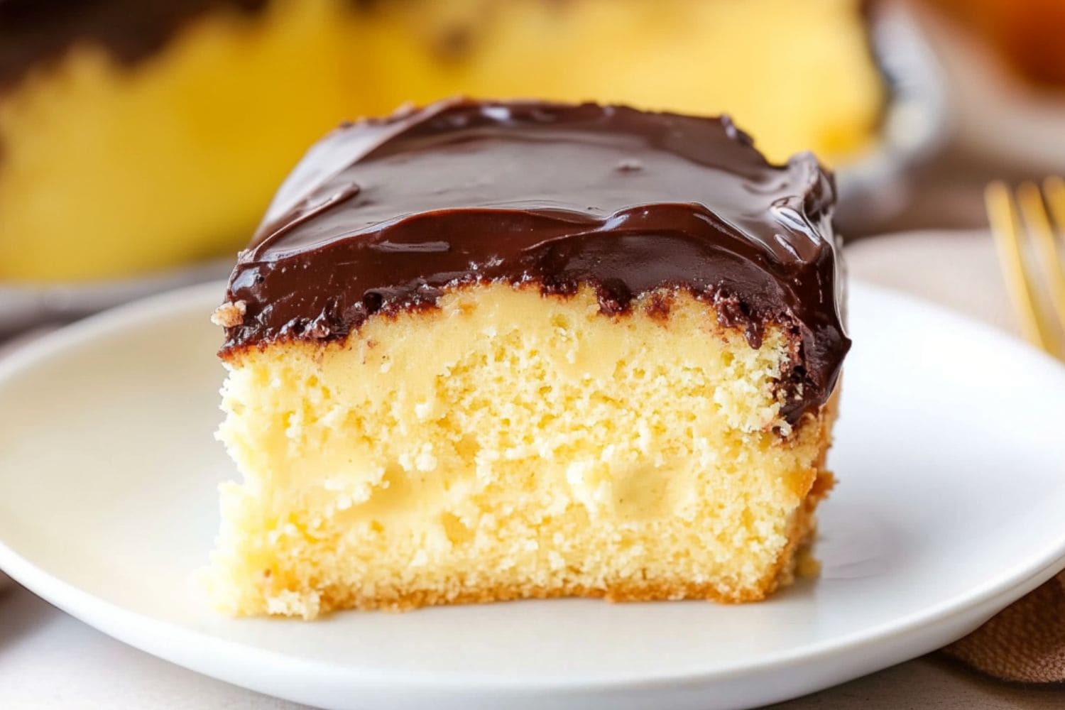 Boston Cream Poke Cake